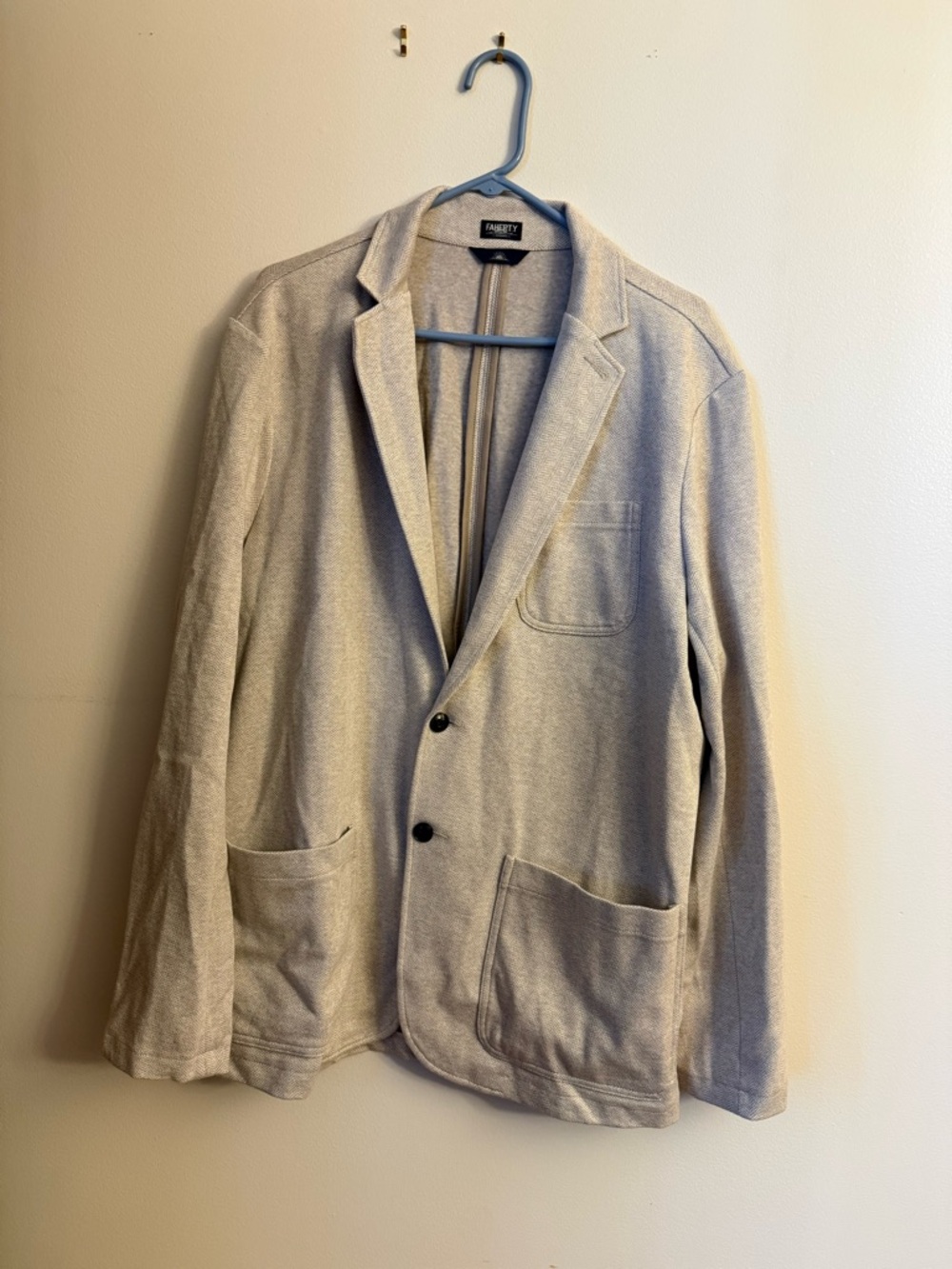 Faherty Stone Herringbone Knit Blazer